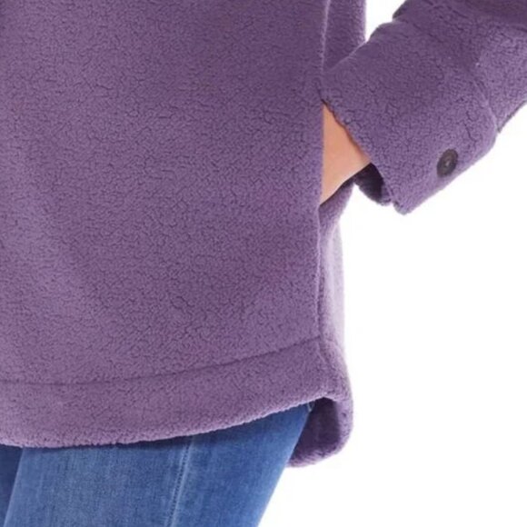 NWOT Weatherproof Vintage Fuzzy Fleece Shacket, Jacket, Purple, Size XXL - Picture 7 of 11
